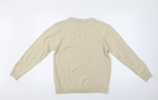 Akal Mens Ivory Argyle/Diamond  Pullover Jumper Size M