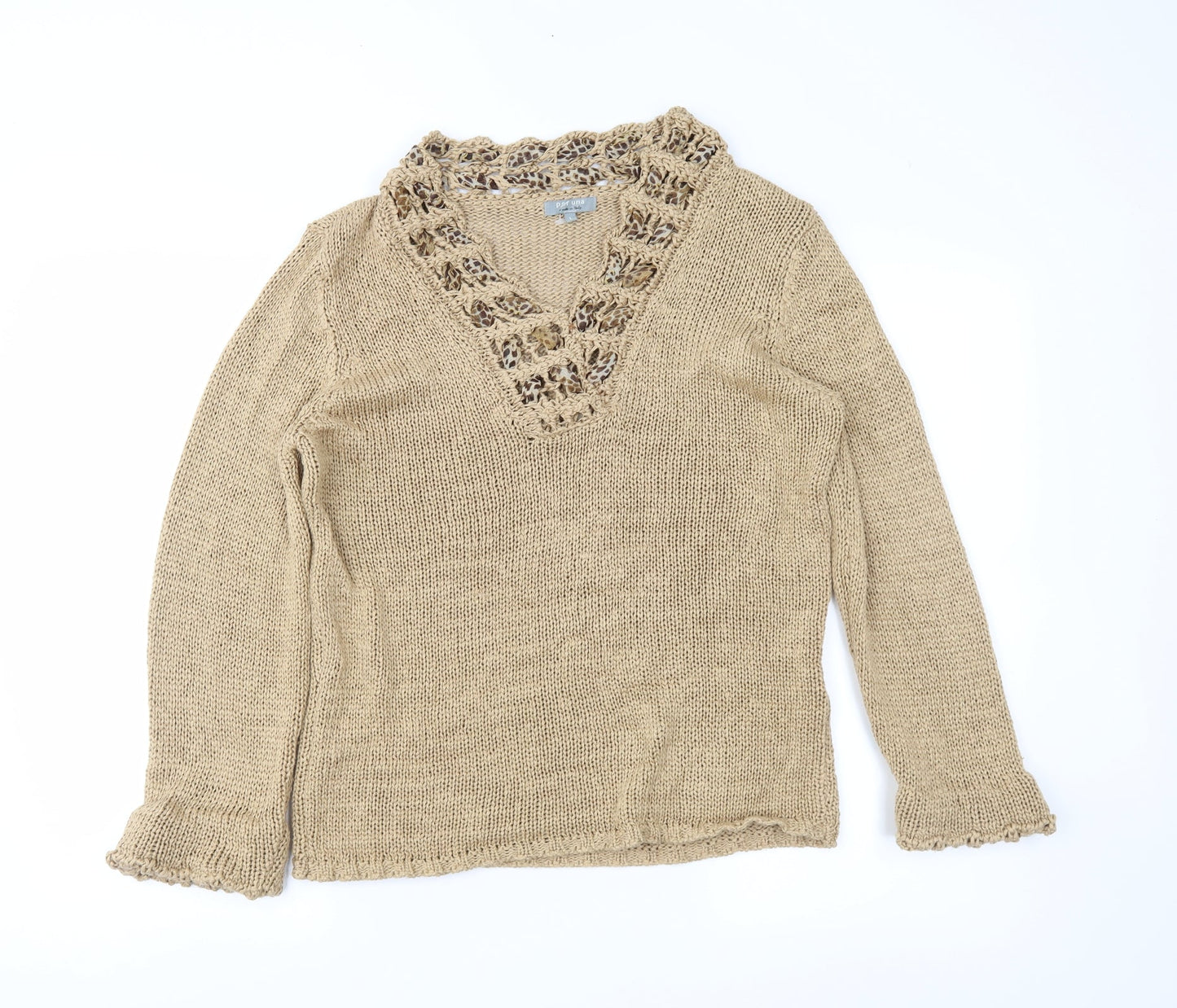 m&s Womens Beige   Pullover Jumper Size L
