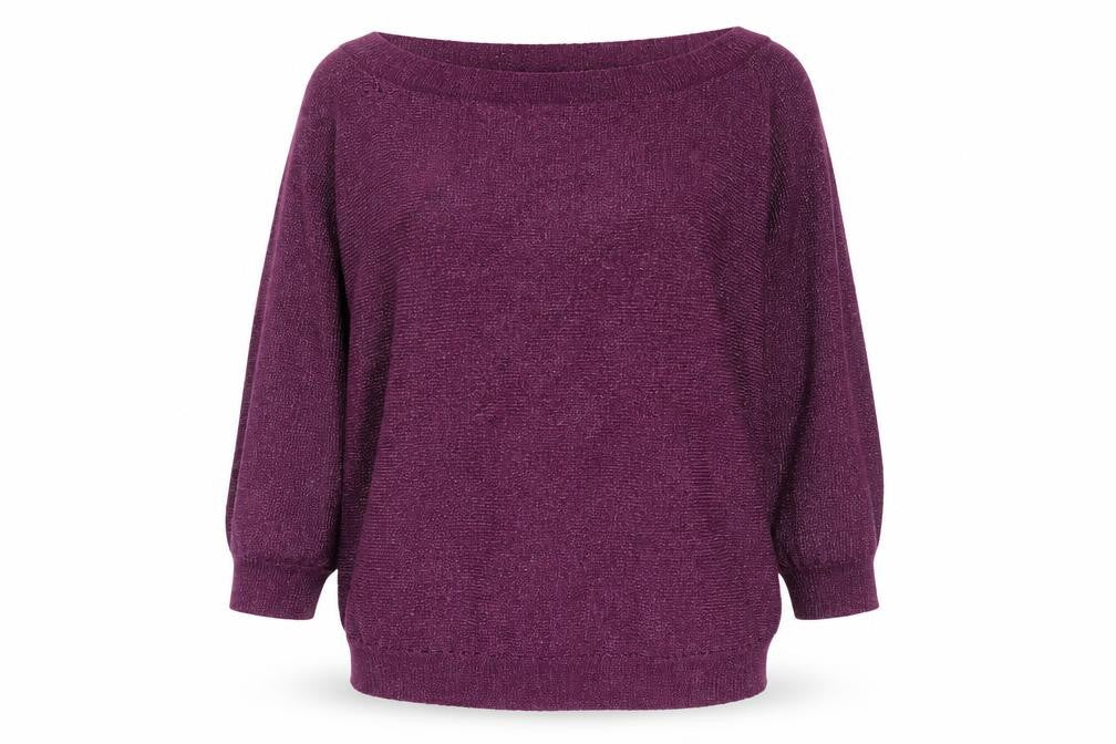 Front view of Preworn women’s purple jumper, size L