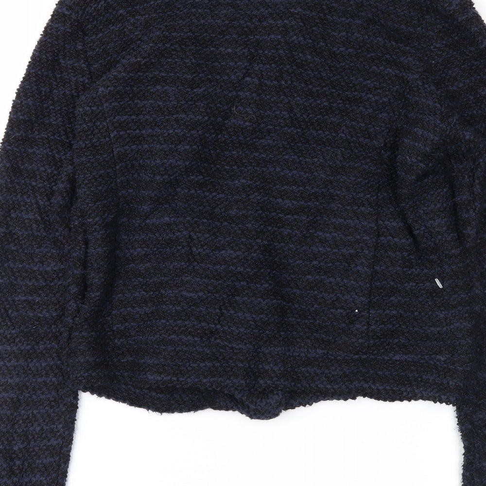 H&M Womens Blue Striped  Full Zip Jumper Size S