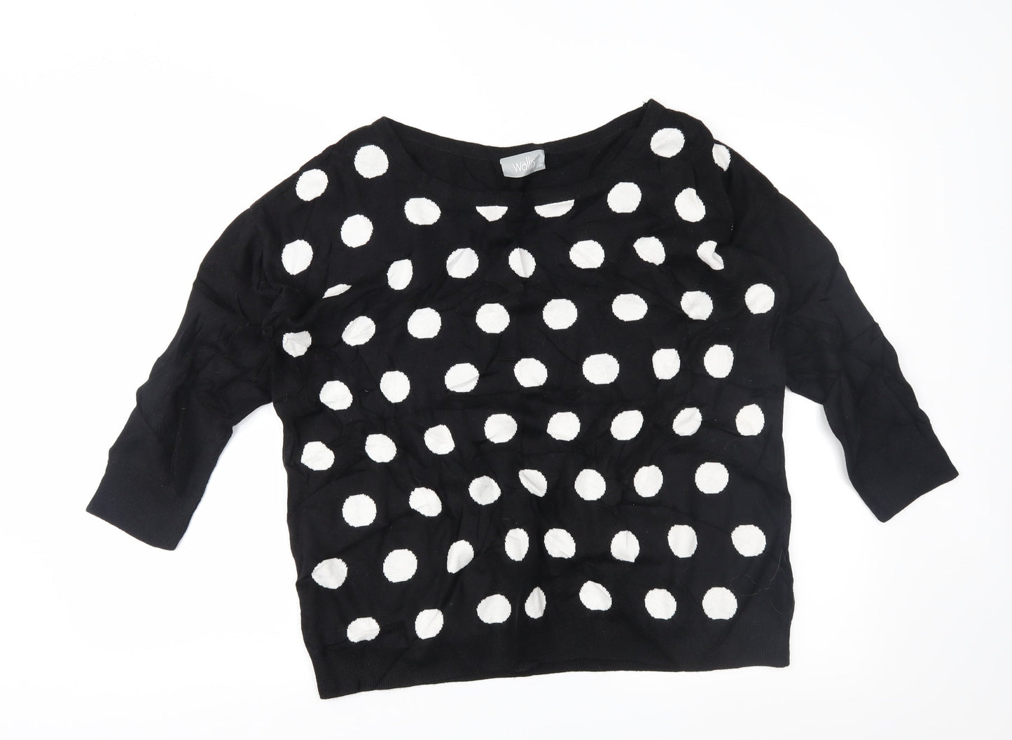 wallia Womens Black Polka Dot  Tunic Jumper Size M