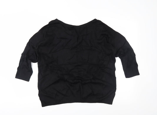 wallia Womens Black Polka Dot  Tunic Jumper Size M