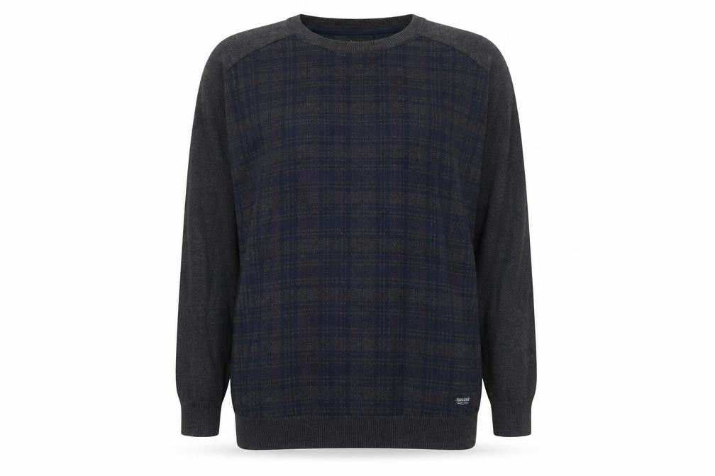 Front view of Threadbare women’s grey plaid jumper, size 2XL