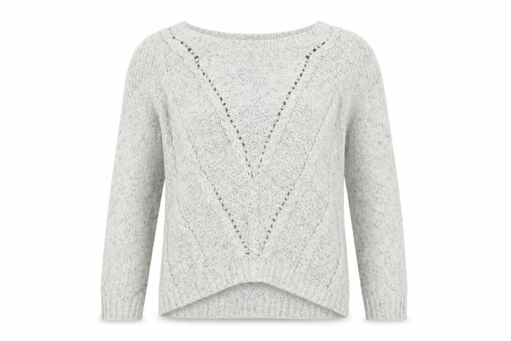 Front view of cachcach women’s grey jumper, size UK 4
