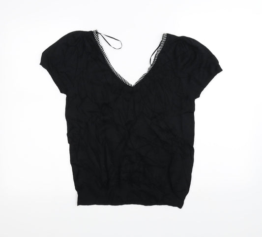 //text Womens Black   Basic T-Shirt Size L