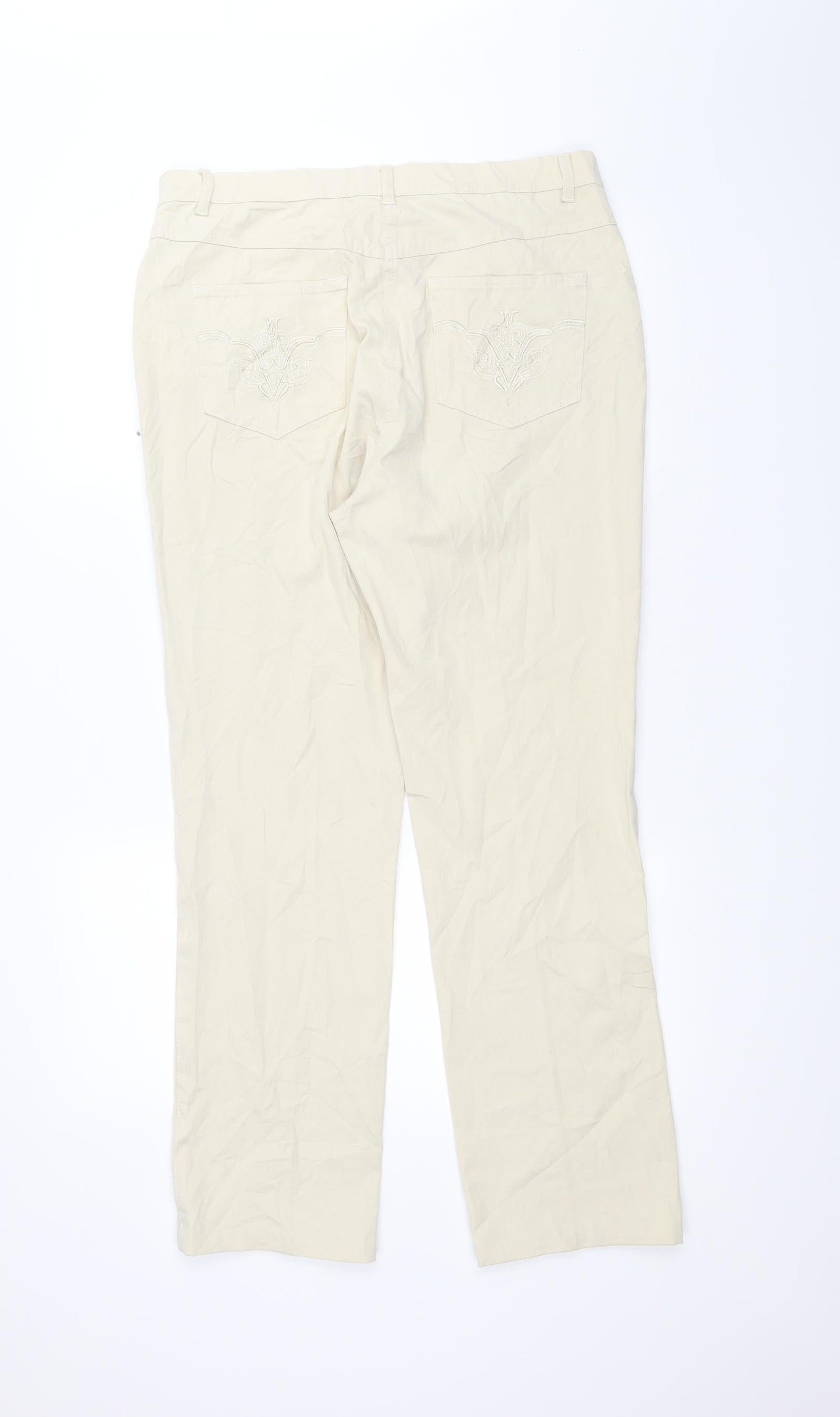 CELINA Womens White   Straight Jeans Size 14 L27 in