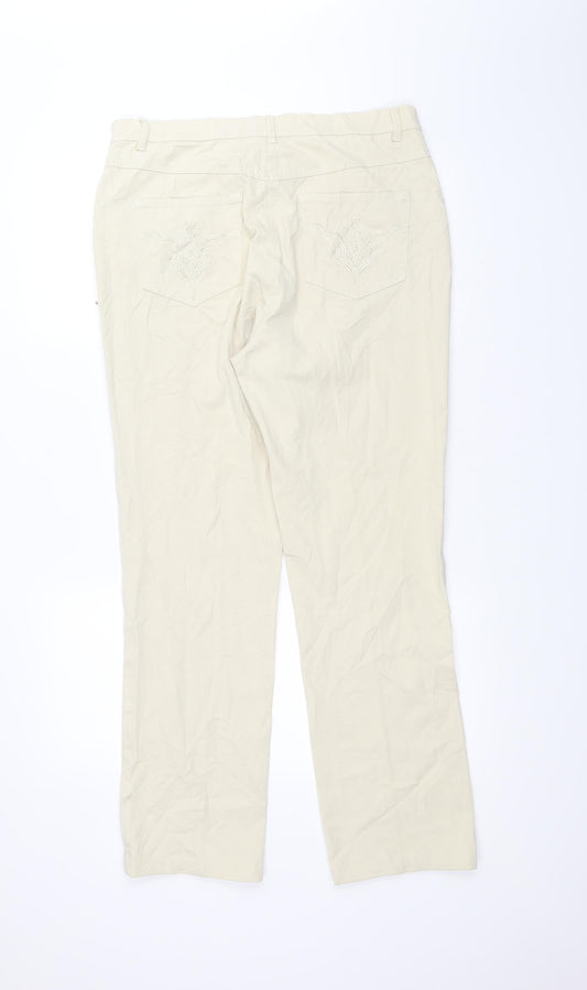 CELINA Womens White   Straight Jeans Size 14 L27 in