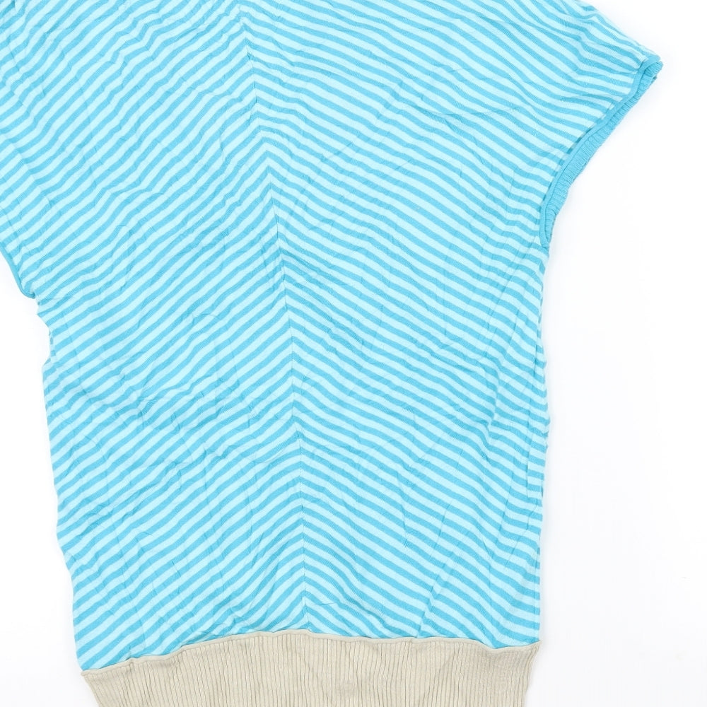 Hilfiger Womens Blue Striped  Basic T-Shirt Size M