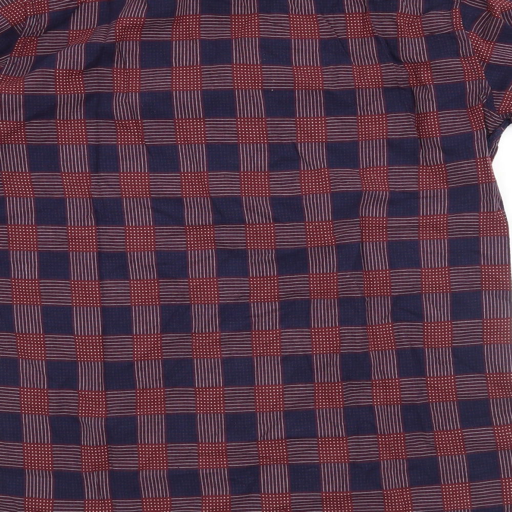 credible Mens Purple Plaid   Button-Up Size L