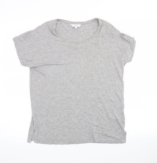 NEXT Womens Grey   Basic T-Shirt Size 8  - beaded neckline