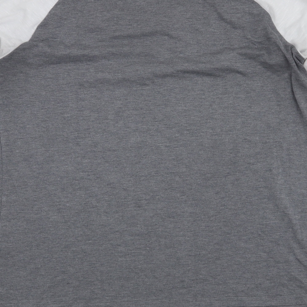 Yoins Womens Grey   Basic Blouse Size 6  - stripes on sleeves