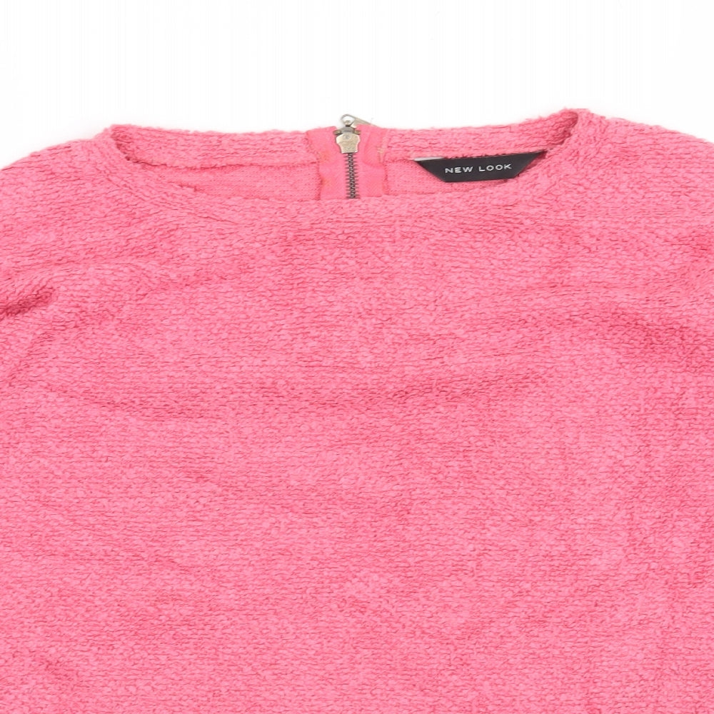 New Look Womens Pink   Pullover Jumper Size 6  - crop jumper