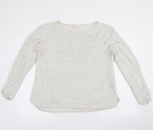 H&M Womens White   Pullover Jumper Size M