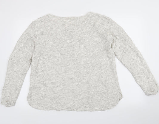 H&M Womens White   Pullover Jumper Size M