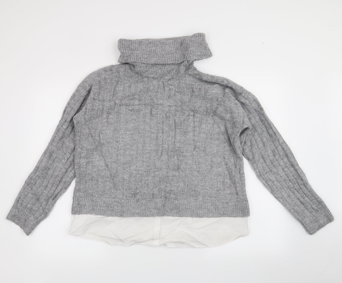 New Look Womens Grey   Pullover Jumper Size M  - Turtle Neck Jumper