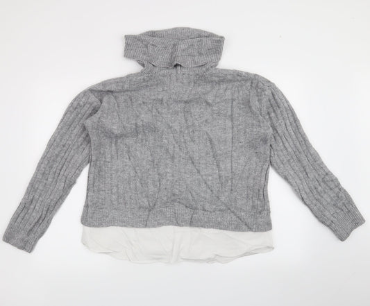 New Look Womens Grey   Pullover Jumper Size M  - Turtle Neck Jumper