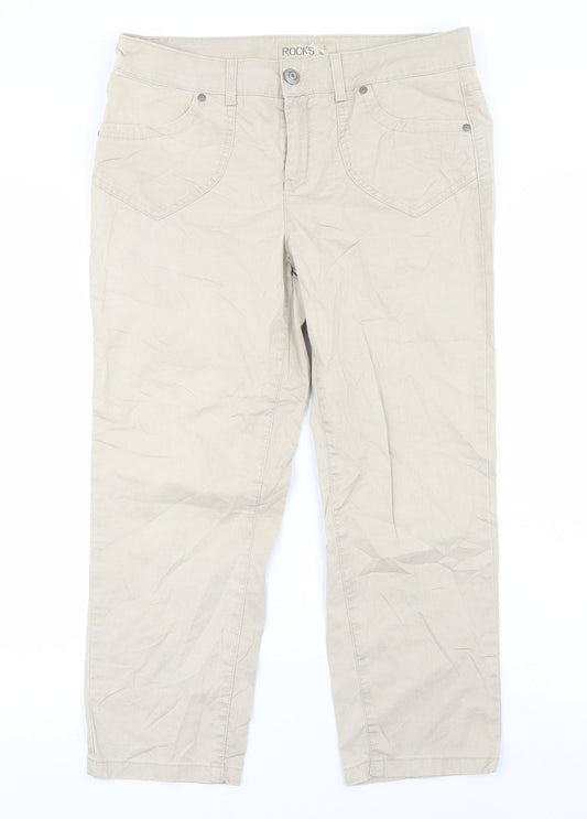 Rocks Womens Beige   Cropped Jeans Size L L23 in