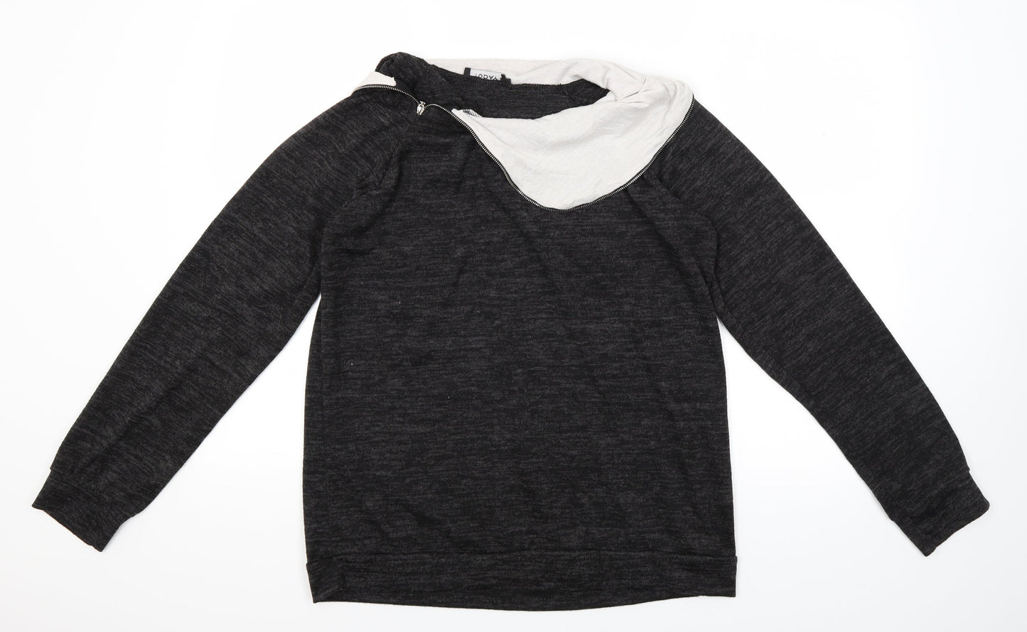 Today Womens Grey  Knit Pullover Jumper Size L  - zip up neck hole