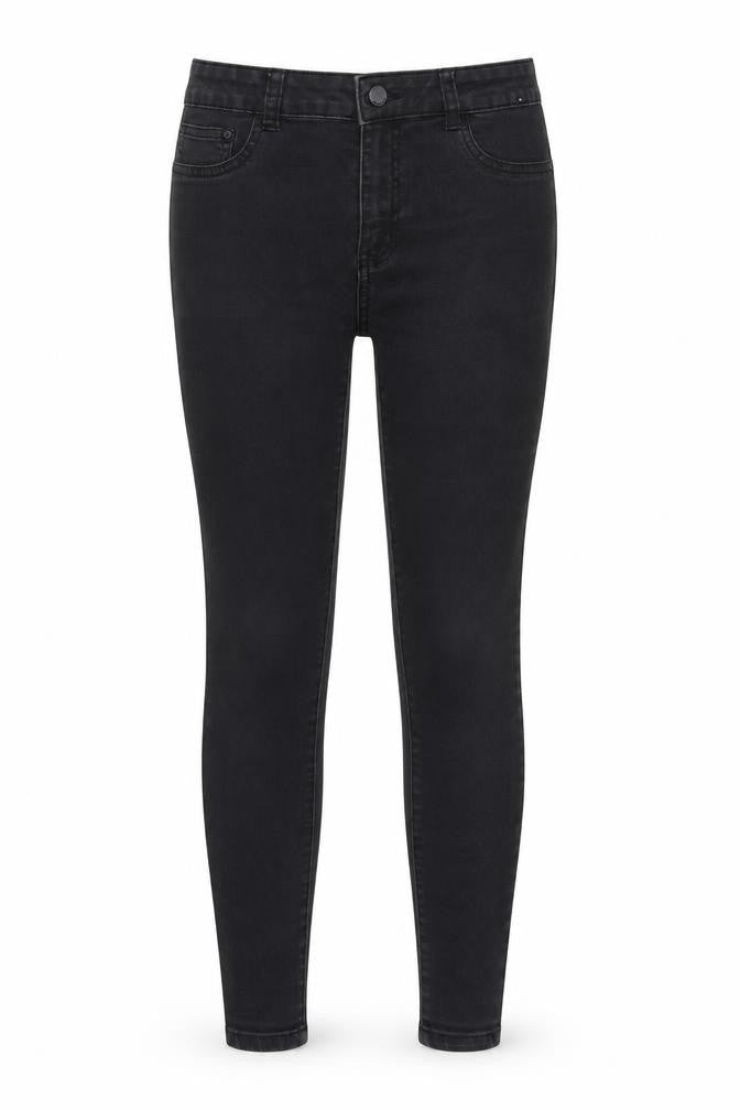 Front view of Primark women’s black denim jegging jeans, size UK 10, 28-inch leg