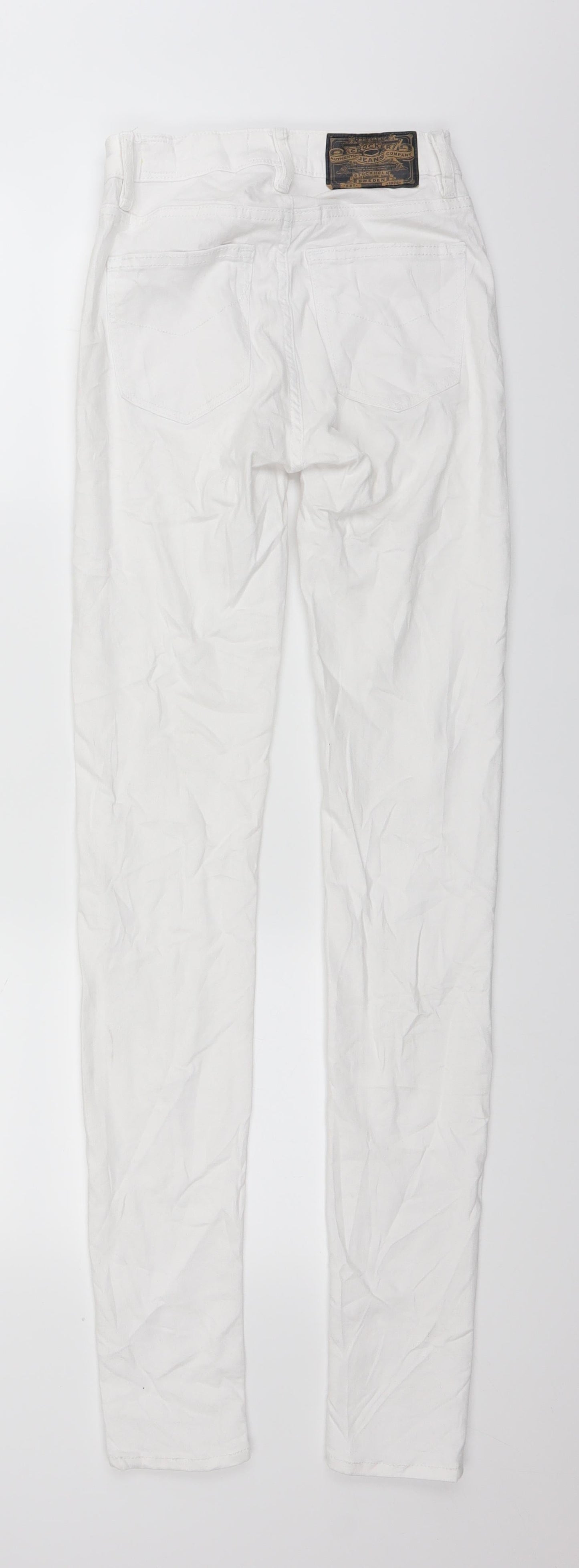 Crocker Womens White  Denim Skinny Jeans Size 24 in L32 in
