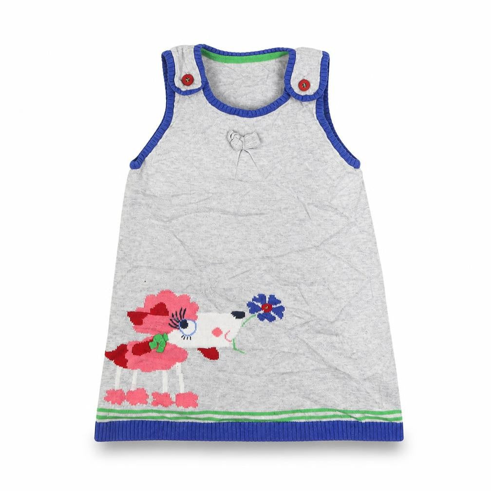 Front view of Marks & Spencer girls’ grey fit & flare, size 18-24, months