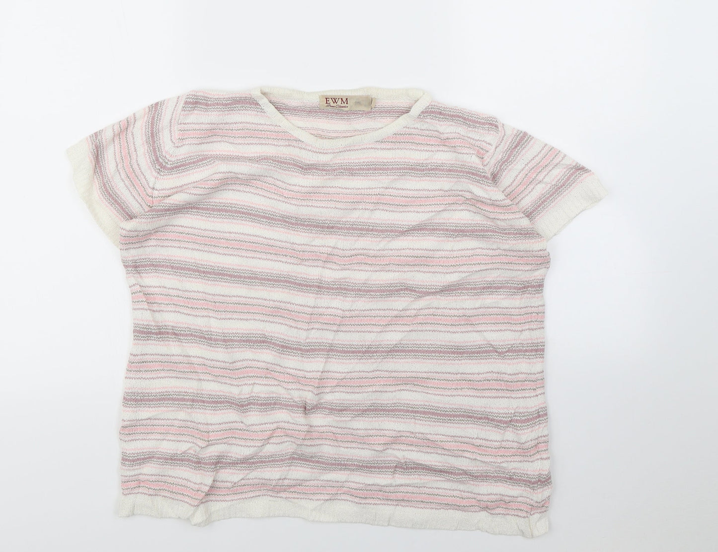 EWM Womens Multicoloured Striped  Pullover Jumper Size 14