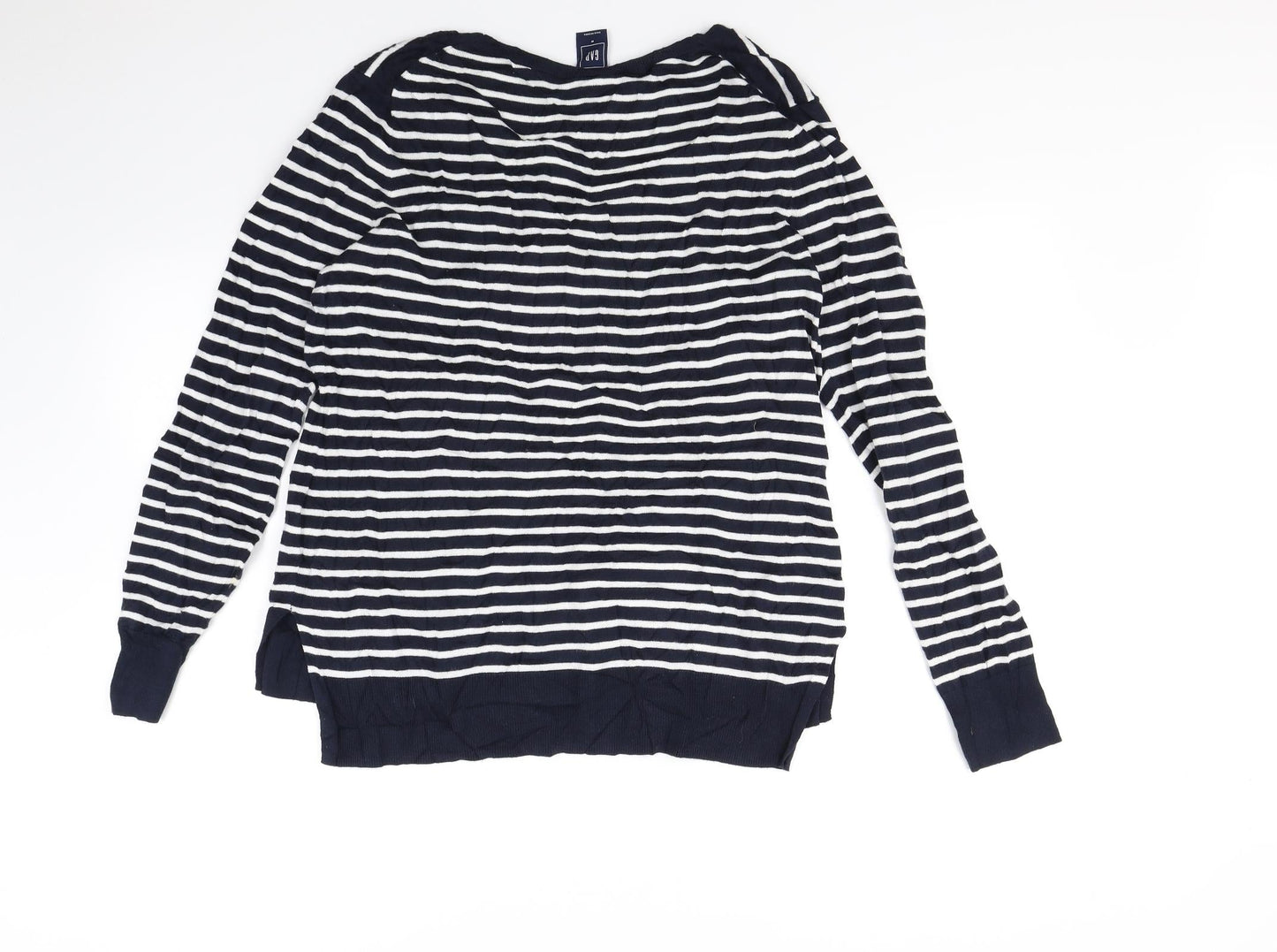 Gap Womens Blue Striped  Pullover Jumper Size M