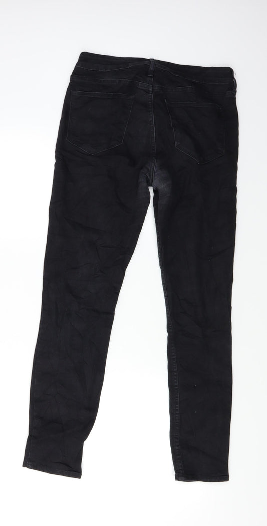 Preworn Womens Black  Denim Skinny Jeans Size 27 L27 in