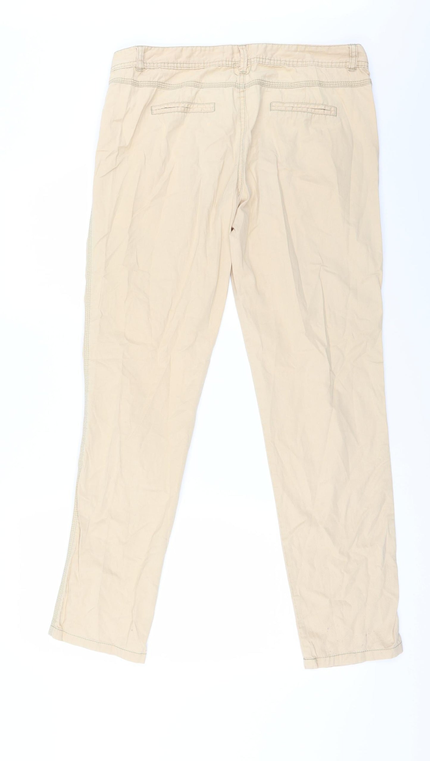 Internacionale Womens Beige   Capri Trousers Size 12 L28 in - Zip