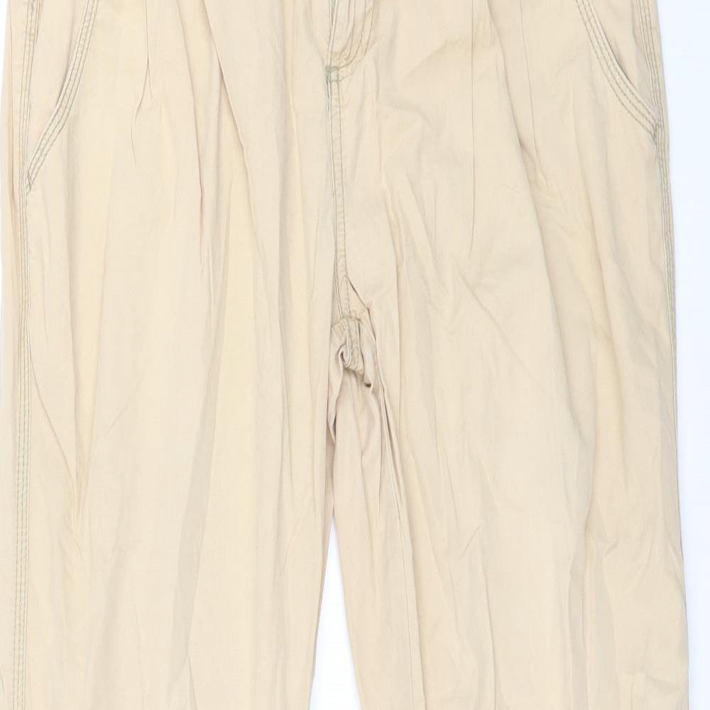 Internacionale Womens Beige   Capri Trousers Size 12 L28 in - Zip