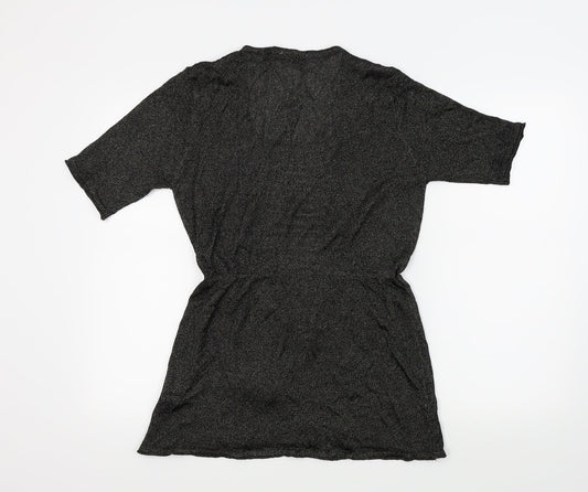 BASSINI Womens Black   Basic Blouse Size S  - Gold Metallic