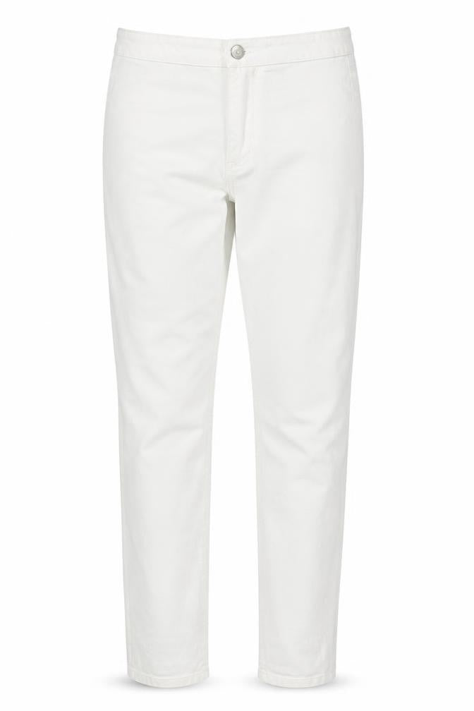 Front view of Denim & Co. women’s white skinny jeans, size UK 8, 28-inch leg