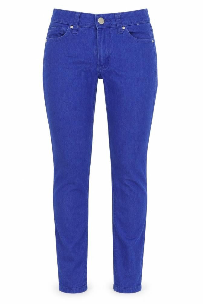 Front view of Denim & Co. women’s blue skinny jeans, size UK 4, 28-inch leg
