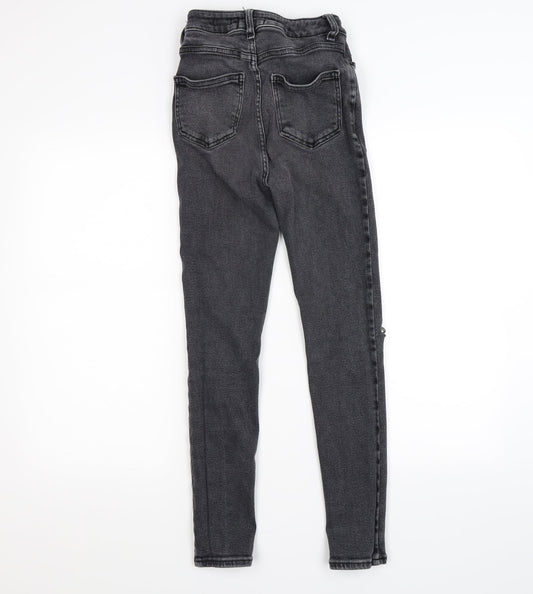 New Look Womens Grey  Denim Skinny Jeans Size 8 L26 in