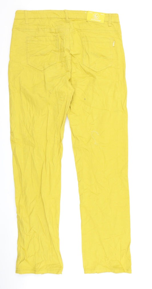 sunbird Womens Yellow  Denim Straight Jeans Size 32 L26 in
