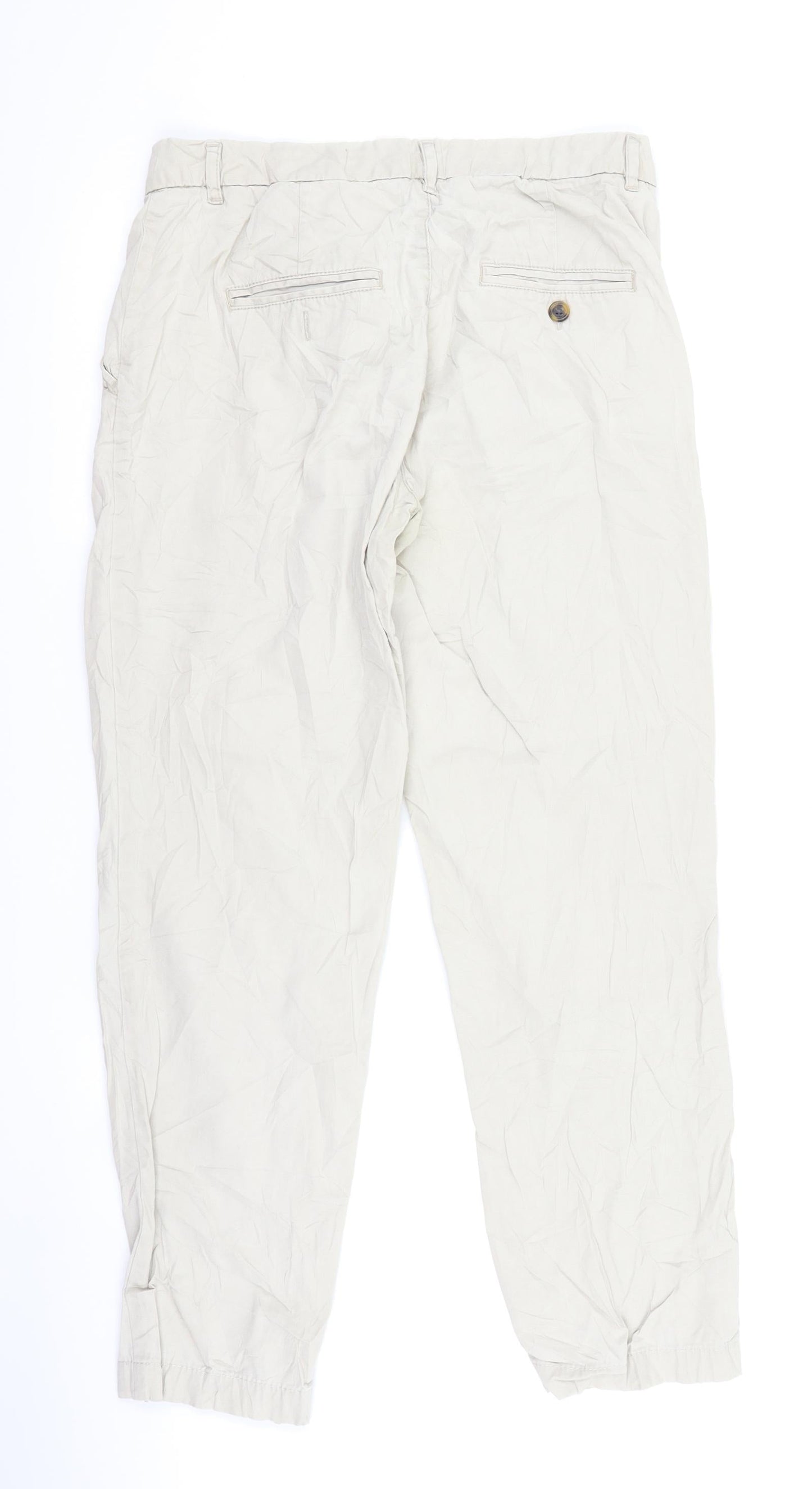 H&M Womens Beige   Chino Trousers Size 8 L26 in