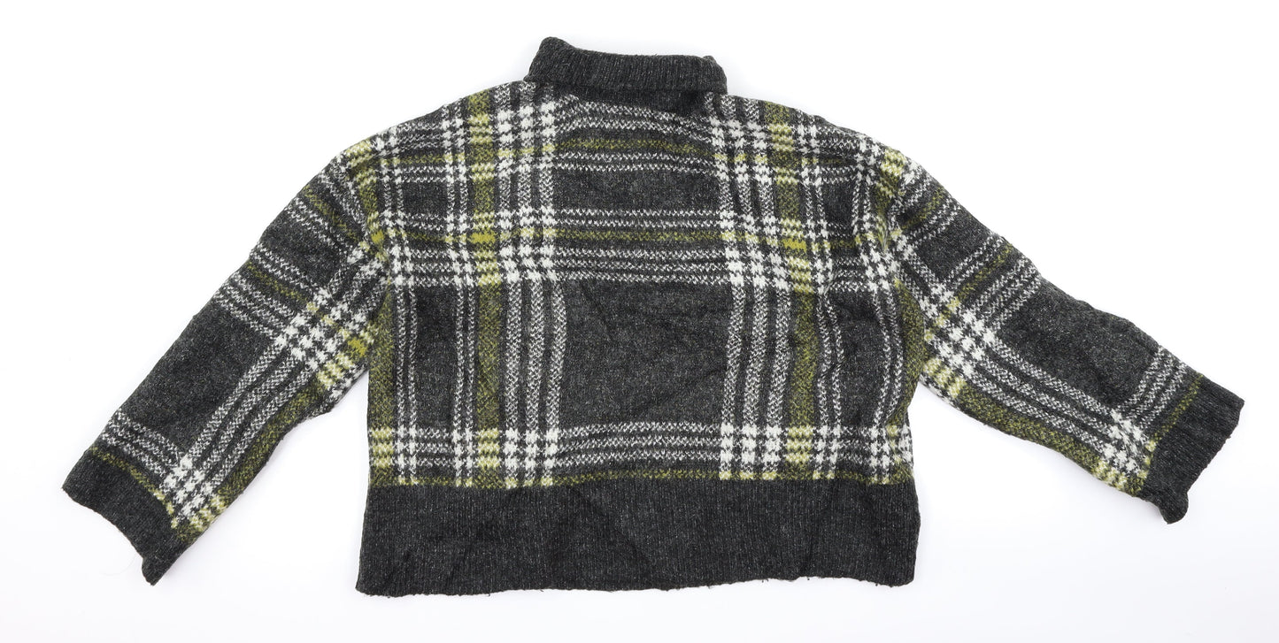 New Look Womens Grey Check  Pullover Jumper Size S