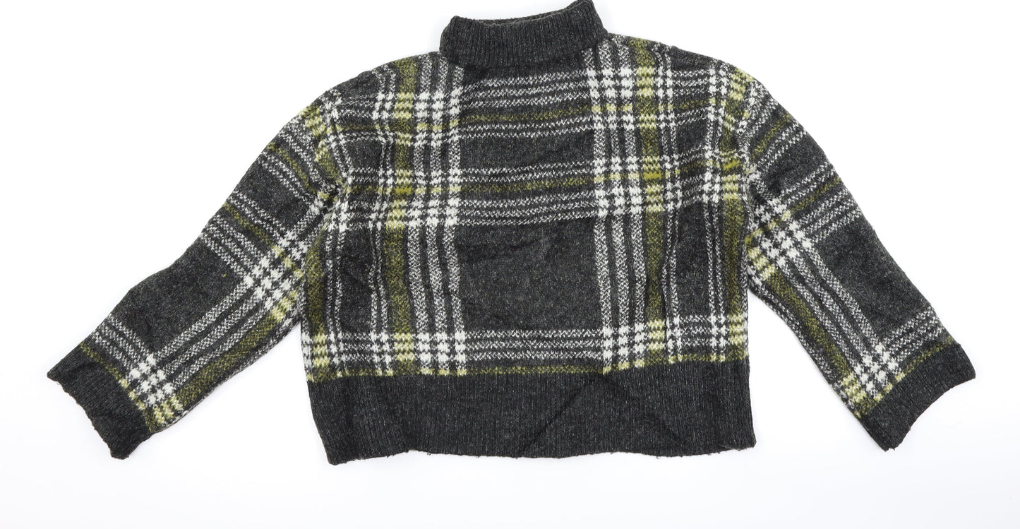 New Look Womens Grey Check  Pullover Jumper Size S
