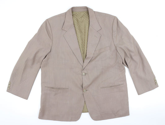 Metro Tailers Mens Brown Striped  Jacket Suit Jacket Size 42