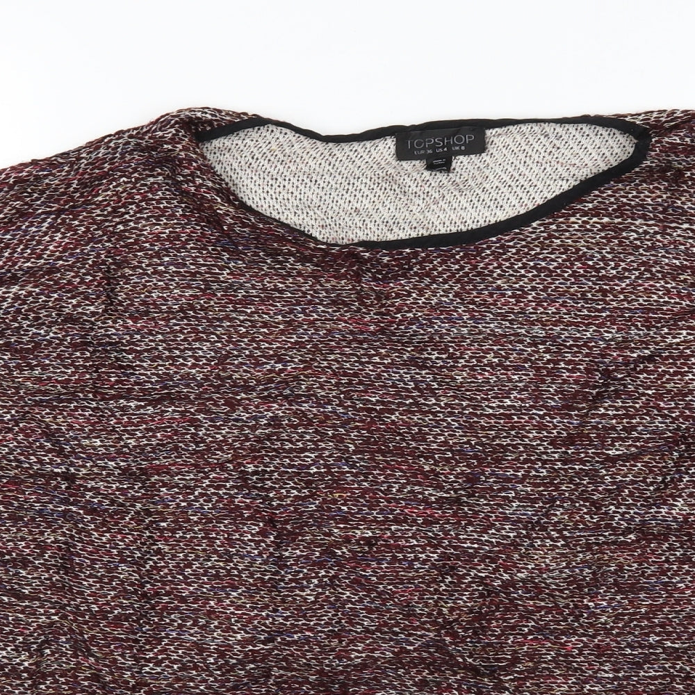 Topshop Womens Brown  Knit Pullover Jumper Size 8