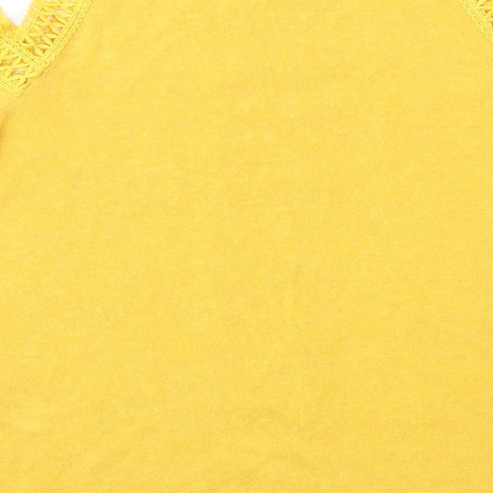 New Look Womens Yellow  Jersey Basic Blouse Size 6