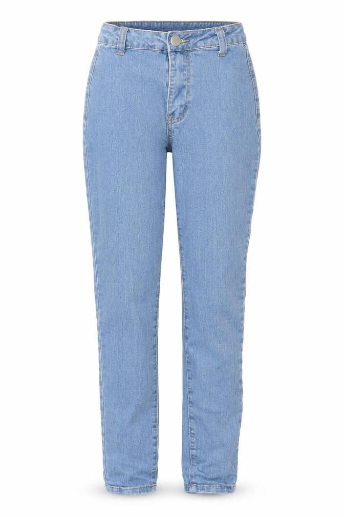 Front view of PRETTYLITTLETHING women’s blue denim skinny jeans, size UK 4, 29-inch leg