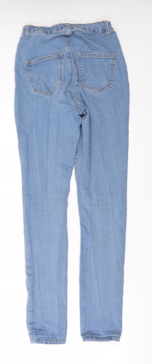PRETTYLITTLETHING Womens Blue  Denim Skinny Jeans Size 4 L29 in
