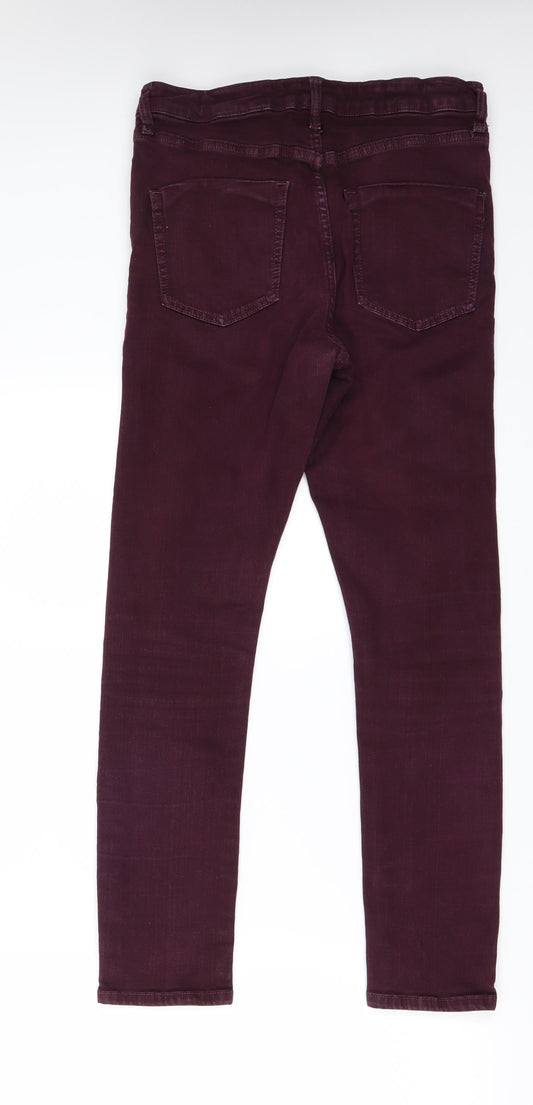 Topshop Womens Red  Denim Skinny Jeans Size 28 in L30 in