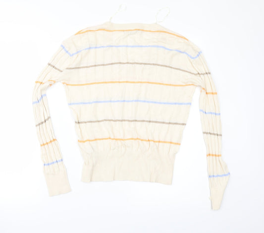 Marks and Spencer Womens Ivory Striped  Pullover Jumper Size S
