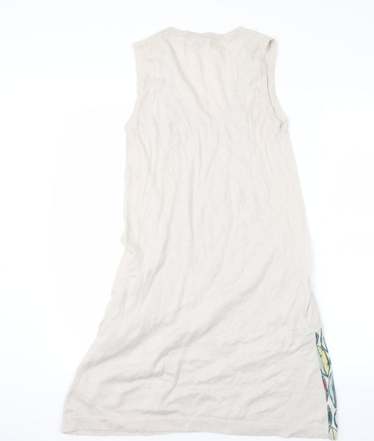 INDIWOMAN Womens Beige Floral  Jumper Dress  Size M