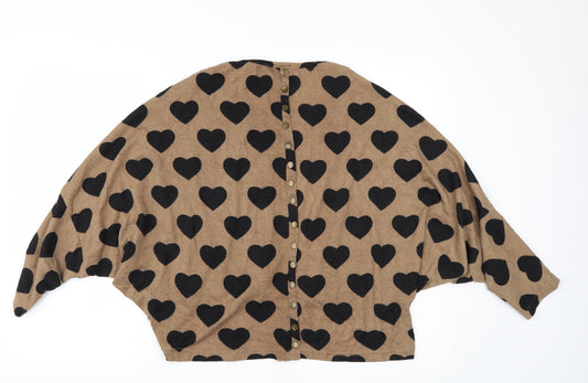 AX Paris Womens Beige Polka Dot  Pullover Jumper Size L