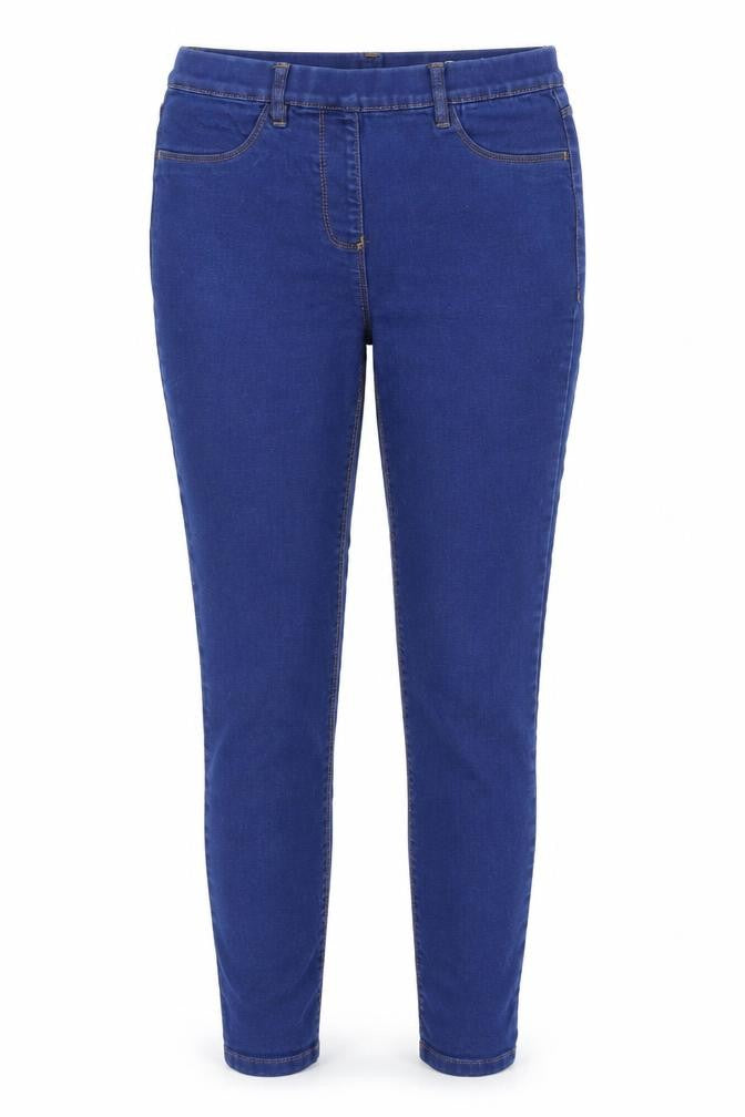 Front view of Debenhams women’s blue skinny jeans, size UK 10, 27-inch leg