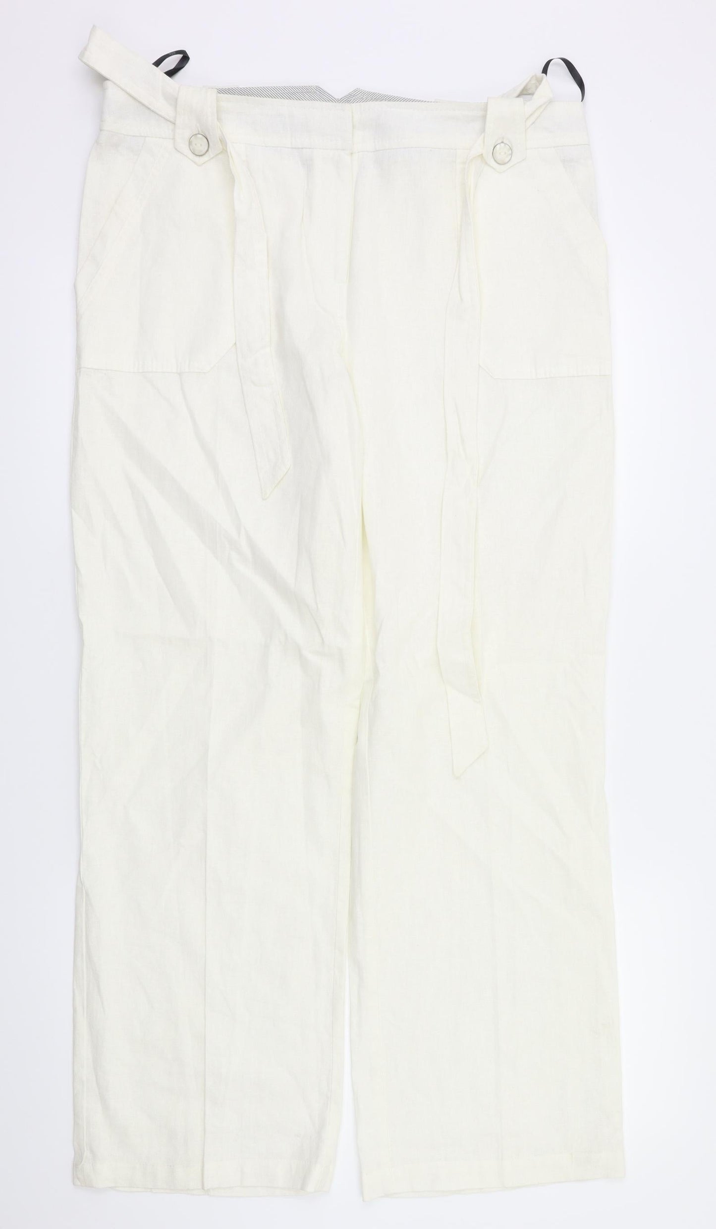 BHS Womens White   Trousers  Size 14 L30 in