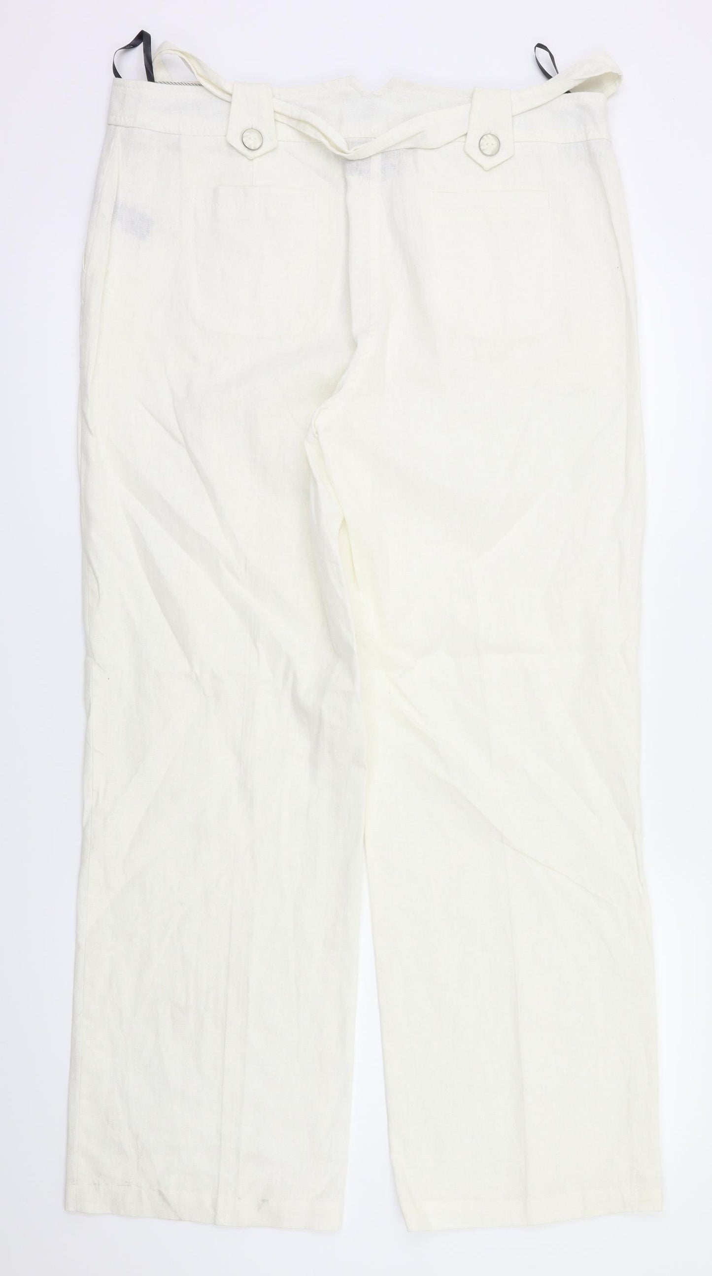 BHS Womens White   Trousers  Size 14 L30 in